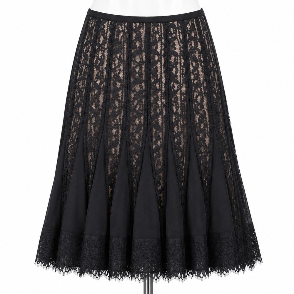 Ann Taylor LOFT Lace Midi Skirt Size 2 Goth Romantic Dark Academia Victorian NWT